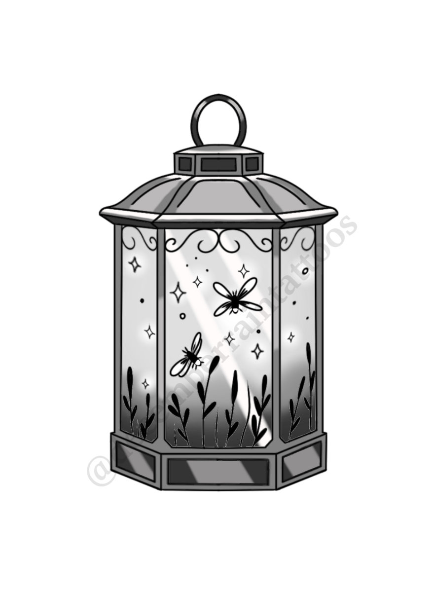 Firefly Lantern tattoo flash by Anaka Kent