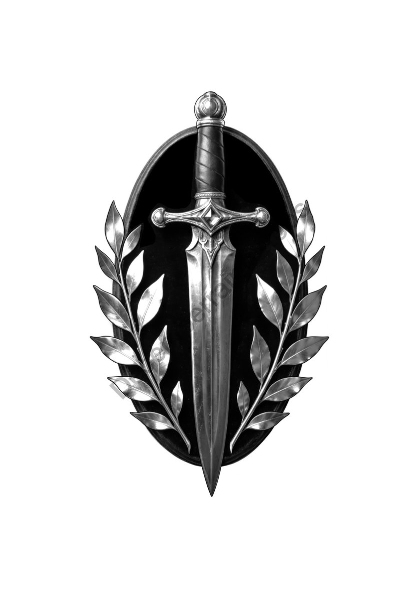Laurel Sword tattoo flash by Anaka Kent