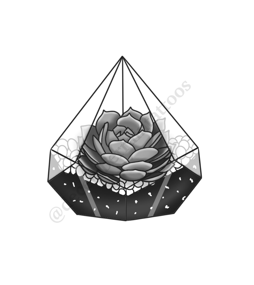 Succulent Terrarium tattoo flash by Anaka Kent