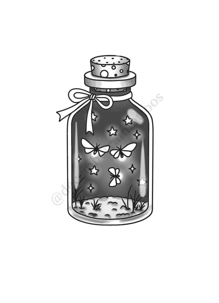 Firefly Jar tattoo flash by Anaka Kent
